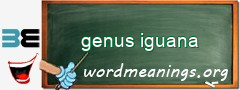 WordMeaning blackboard for genus iguana